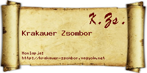 Krakauer Zsombor névjegykártya